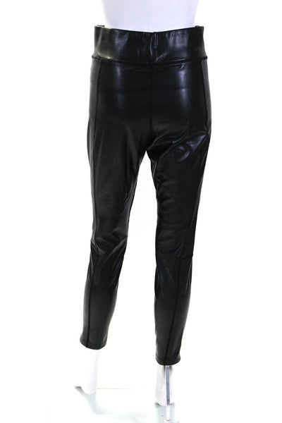 ALC Womens Elastic Waistband Faux Leather Ankle Leggings Black Size 8