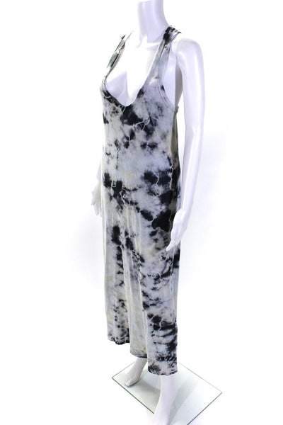 Raquel Allegra Womens Scoop Neck Tie Dyed Maxi Dress Blue Multi Cotton Size 1