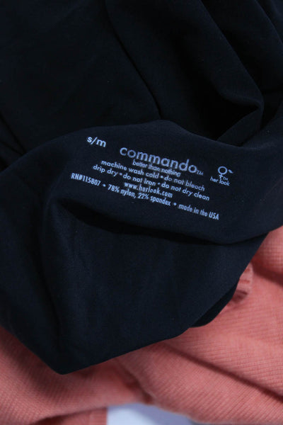 Commando Vertigo Womens Stretch Knit Tank Tops Orange Black Size Small S/M Lot 2