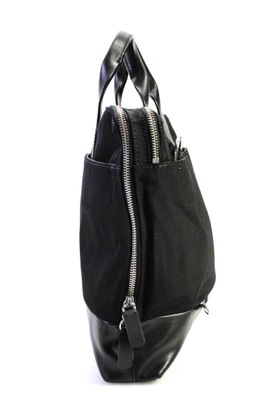 Skagen Canvas Double Handle Multi-Pocket Laptop Travel Shoulder Handbag Black