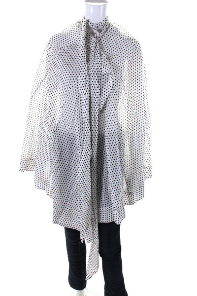Lisa Marie Fernandez Womens Button Up Long Sleeve Polka Dot Shirt White Size 1