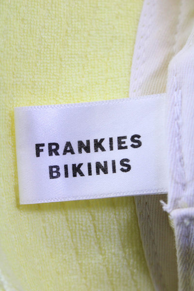 Frankies Bikinis Womens Logo Terry Bucket Hat Yellow One Size