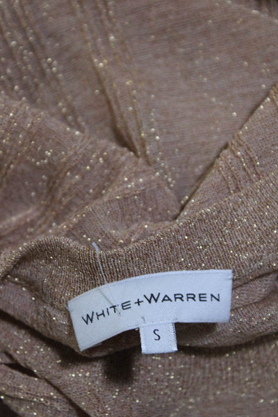 White + Warren Womens Sleeveless Sweater Dress Gold Metallic Size Small