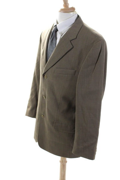 Bachrach Mens Wool Collared Buttoned Darted Long Sleeve Blazer Beige Size EUR42