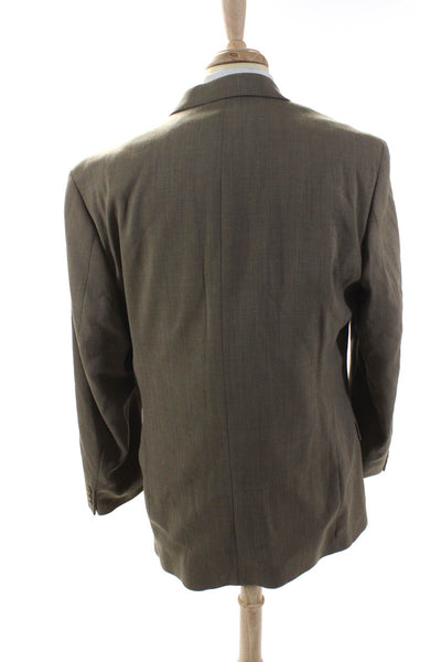 Bachrach Mens Wool Collared Buttoned Darted Long Sleeve Blazer Beige Size EUR42