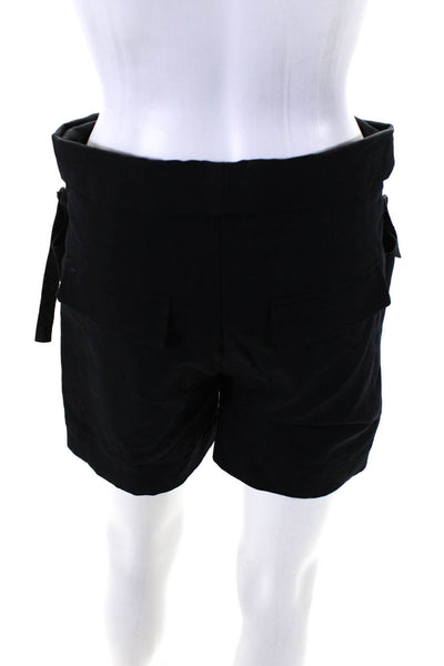 Isabel Marant Womens Zipper Fly Belted Woven Short Shorts Black Cotton FR 34