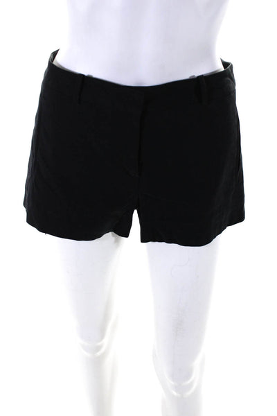 L Agence Womens Zipper Fly Mid Rise Woven Short Shorts Black Cotton Size 2