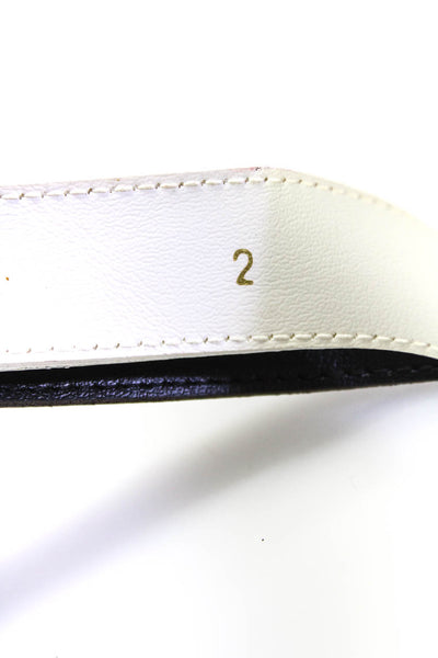 Gianni Versace Womens Leather Layered Belt White Black Size 2