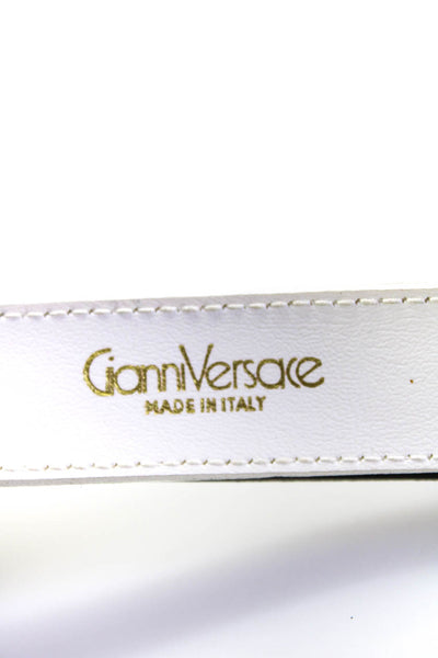 Gianni Versace Womens Leather Layered Belt White Black Size 2