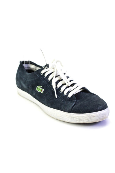Lacoste Mens Suede Round Toe Lace Up Low Top Sneakers Navy Size 10.5