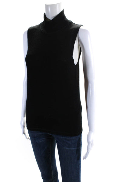 Rag & Bone Jean Womens Tight-Knit Sleeveless Turtleneck Tank Top Black Size S