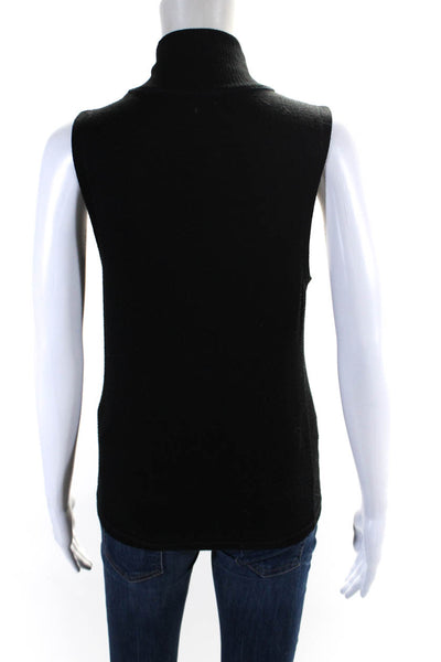 Rag & Bone Jean Womens Tight-Knit Sleeveless Turtleneck Tank Top Black Size S