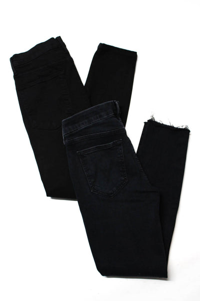Frame Mother Womens Cotton 5 Pocket Mid-Rise Skinny Jeans Black Size 26 Lot 2