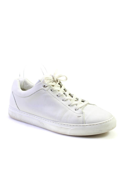 Harrys of London Men's Round Toe Lace Up Rubber Sole Sneakers White Size 13