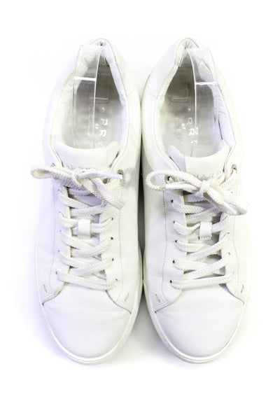 Harrys of London Men's Round Toe Lace Up Rubber Sole Sneakers White Size 13
