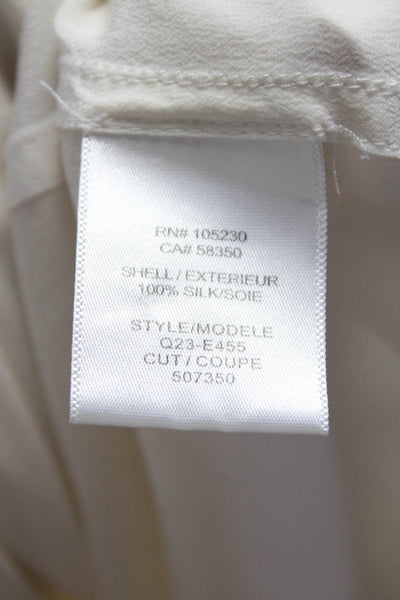 Equipment Femme Womens Ivory Silk Collar Button Down Sleeveless Blouse Size S