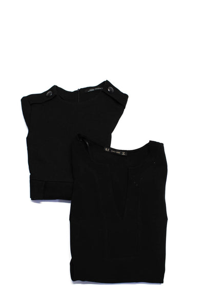 Zara Womens Round Neck Long Sleeve Pullover Blouse Dress Black Size XS Lot 2