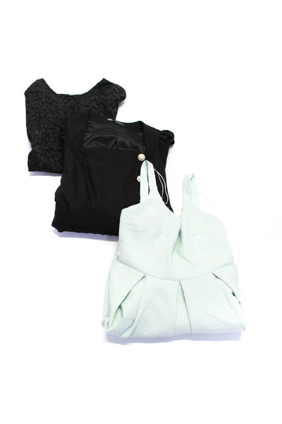 Zara Womens Long Sleeve Pleated Buttoned Wrap Dresses Black Size XS S Lot 3