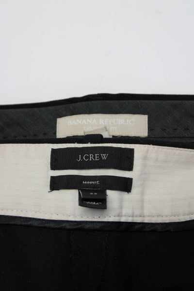 J Crew Banana Republic Womens Black Straight Trouser Pants Size 00 0 lot 2