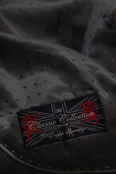 Nordstrom Classic Collection Mens 2 Button Suit Jacket + Vest Set Gray Size 42L