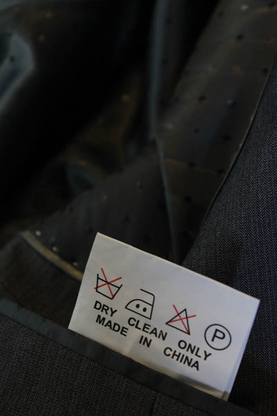 Nordstrom Classic Collection Mens 2 Button Suit Jacket + Vest Set Gray Size 42L