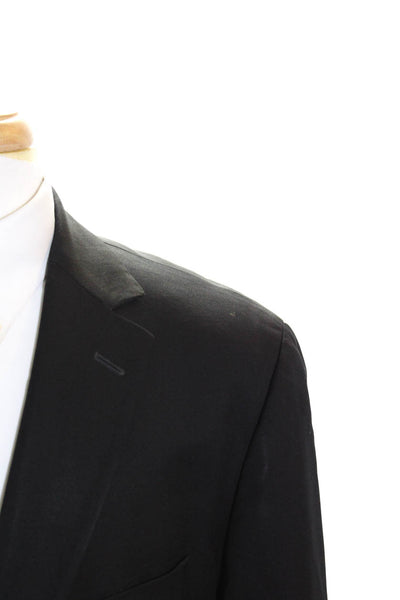 Boss Hugo Boss Mens Wool Notch Collar Two Button Suit Jacket Black Size 42R