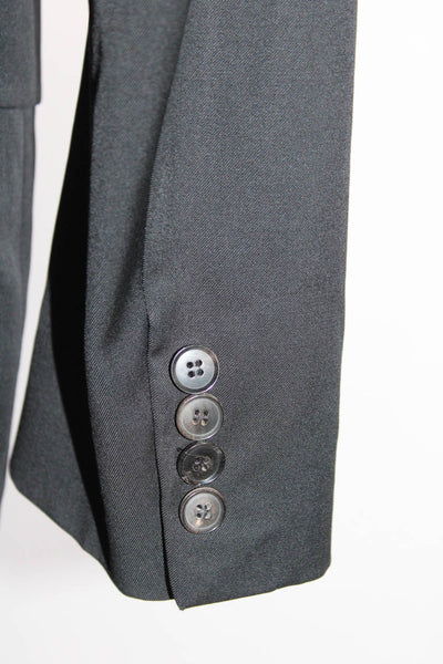 Boss Hugo Boss Mens Wool Notch Collar Two Button Suit Jacket Black Size 42R