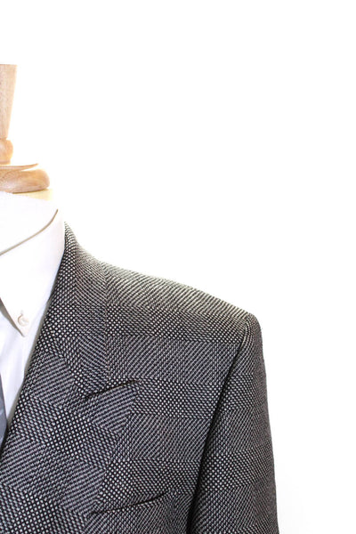 Jack Frost Mens Wool Peak Collar Double Breasted Suit Jacket Beige Size 42L