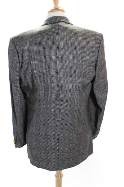 Jack Frost Mens Wool Peak Collar Double Breasted Suit Jacket Beige Size 42L