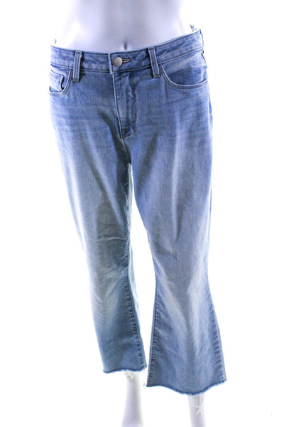 L'Agence Womens Cotton Blend Five Pocket Mid-Rise Flat Jeans Blue Size 28