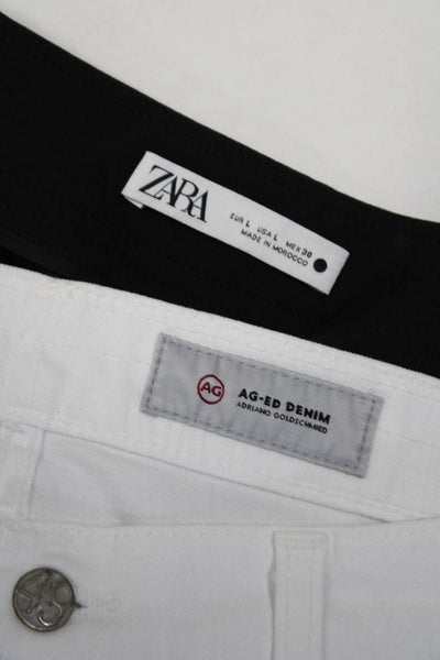 AG-ED Denim Zara Womens Bermuda Shorts Trousers White Black Size 31 L Lot 2