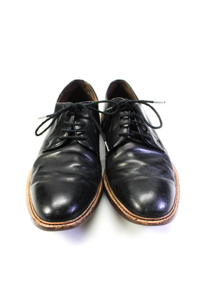Gordon Rush Mens Solid Black Leather Lace Up Oxford Shoes Size 10