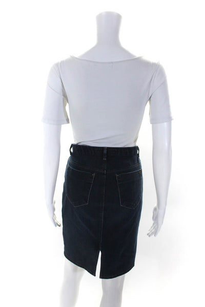 Joes 7 For All Mankind Womens Buttoned Midi Denim Skirt Blue Size 27 29 Lot 2