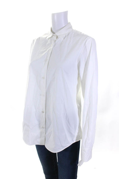 Lis Lareida Womens Button Front Long Sleeve Collared Shirt White Size FR 40
