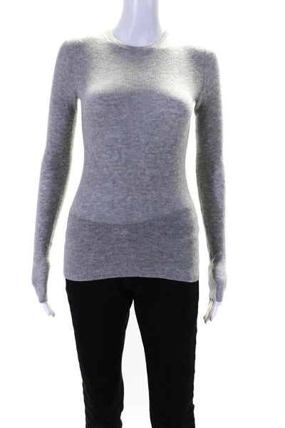 Vince Womens Long Sleeve Crew Neck Cashmere Knit Sweater Gray Size Extra Small