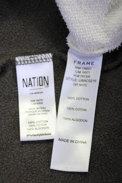 Nation LTD Womens Cotton Fleece Sweatshirts Tops Brown Ivory White Size S Lot 2
