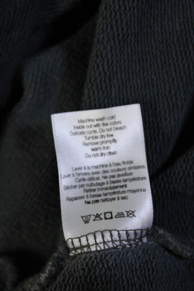 Veronica Beard Womens Cotton Terry Long Sleeve Crewneck Sweatshirt Black Size S