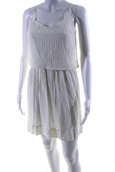 Madewell Womens White Layered Cut Out Scoop Neck Sleeveless Shift Dress Size 00