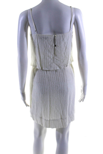 Madewell Womens White Layered Cut Out Scoop Neck Sleeveless Shift Dress Size 00