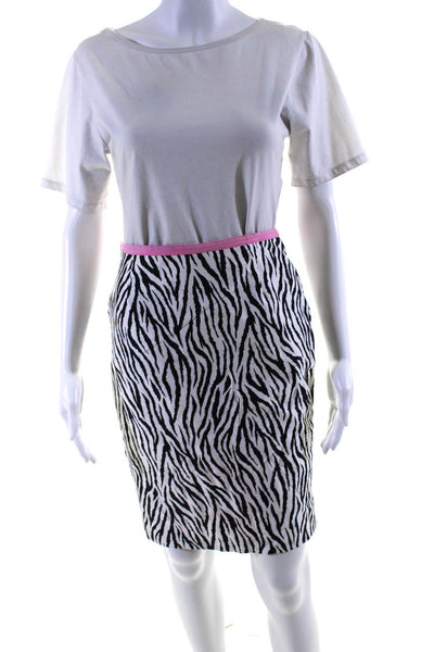 Cynthia Cynthia Steffe Womens White Zebra Print Blazer Skirt Set Size XS 4