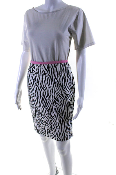 Cynthia Cynthia Steffe Womens White Zebra Print Blazer Skirt Set Size XS 4