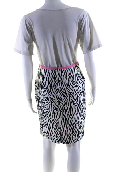 Cynthia Cynthia Steffe Womens White Zebra Print Blazer Skirt Set Size XS 4