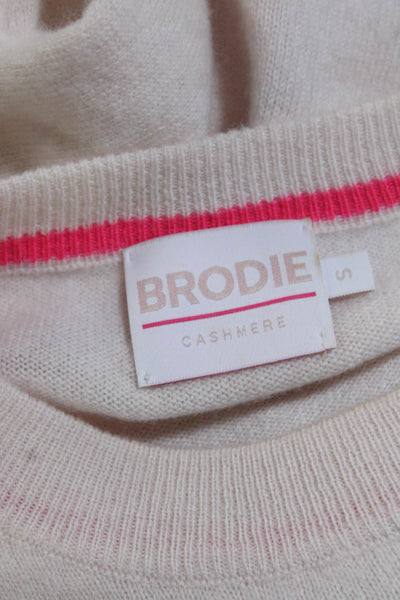 Brodie Womens Cashmere Crew Neck Long Sleeves Sweater Pink Size Small
