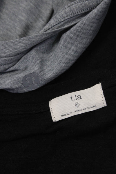 T.LA Lululemon Womens Short Sleeves Tee Shirts Black Grey Size Small Lot 2
