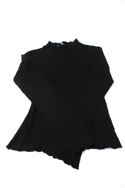 Something Navy Women's Mock Neck Long Sleeves Blouse Black Size S Lot 2