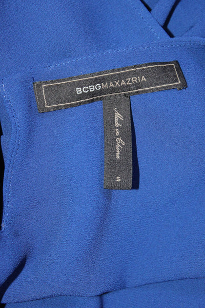 BCBG Max Azria Womens Long Sleeves Ashton Dress Deep Royal Blue Size Small