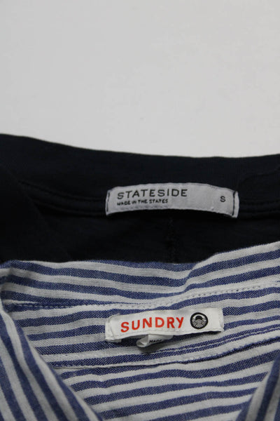 Stateside Sundry Womens Tee Shirts Navy Blue White Size Small 1 Lot 2