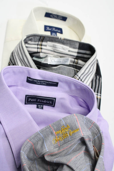 Paul Fredrick Christian Dior Saks Fifth Avenue Mens Dress Shirt Size 35 XL Lot 4