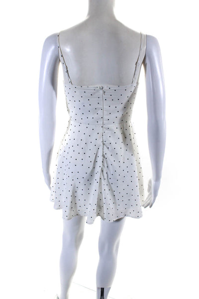 Superdown Womens Polka Dot Sleeveless A Line Short Dress White Black Size XS