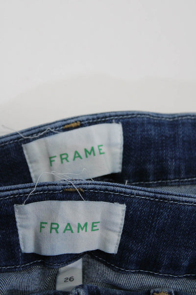 Frame Womens Crop Minji Boot Cut Jeans Blue Cotton Size 26 Lot 2